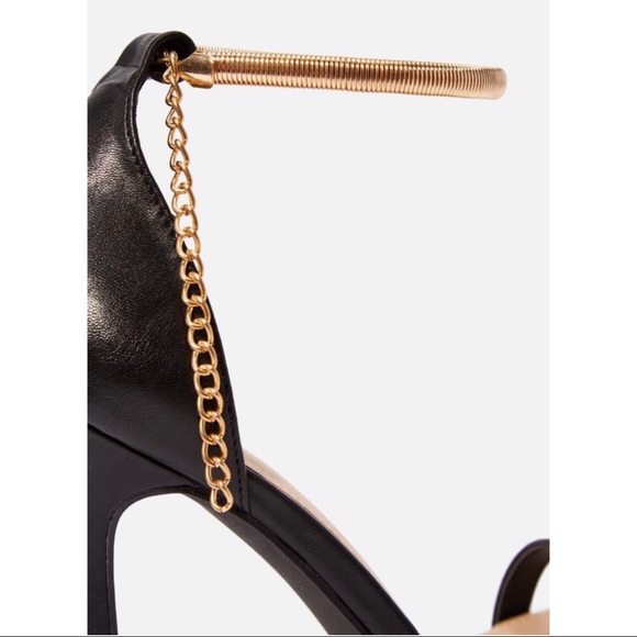 🆕JustFab Black Stiletto with Gold Anklet Closure - Picture 4 of 6